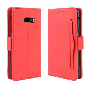 For LG G8X ThinQ / V50S ThinQ Wallet Style Skin Feel Calf Pattern Leather Case with Separate Card Slots & Holder & Wallet & Photo Frame(Red)