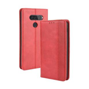 For LG Q70 Magnetic Buckle Retro Crazy Horse Texture Horizontal Flip Leather Case with Holder & Card Slots & Photo Frame(Red)
