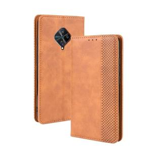 For vivo V17 / Y9s / S1 Pro Magnetic Buckle Retro Crazy Horse Texture Horizontal Flip Leather Case with Holder & Card Slots & Photo Frame(Brown)