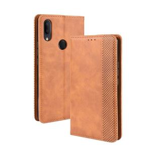 For Alcatel 3V (2019) Magnetic Buckle Retro Crazy Horse Texture Horizontal Flip Leather Case with Holder & Card Slots & Photo Frame(Brown)