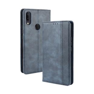 For Alcatel 3V (2019) Magnetic Buckle Retro Crazy Horse Texture Horizontal Flip Leather Case with Holder & Card Slots & Photo Frame(Blue)