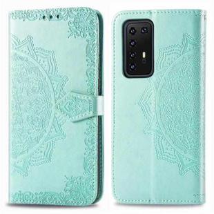 For Huawei P40 Pro Halfway Mandala Embossing Pattern Horizontal Flip PU Leather Case with Holder & Card Slots & Wallet & Photo Frame & Lanyard(Green)