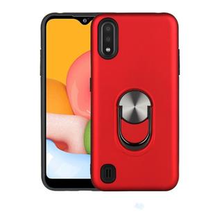 For Galaxy A01 360 Rotary Multifunctional Stent PC+TPU Case with Magnetic Invisible Holder(Red)