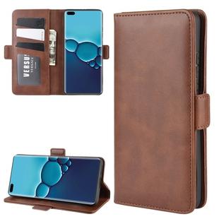 For Huawei P40 Dual-side Magnetic Buckle Horizontal Flip PU Leather Case with Holder & Card Slots & Wallet(Brown)