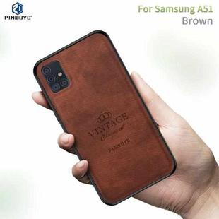 For Galaxy A51 / M40S PINWUYO Zun Series PC + TPU + Skin Waterproof And Anti-fall All-inclusive Protective Shell(Brown)