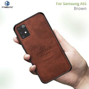 For Galaxy A91 / S10 Lite PINWUYO Zun Series PC + TPU + Skin Anti-fall All-inclusive Protective Case(Brown)