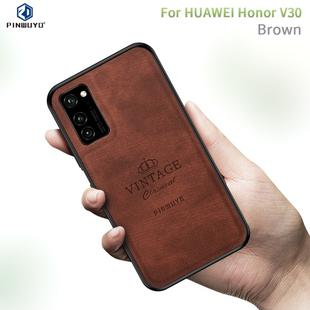 For Huawei Honor V30 / V30 Pro PINWUYO Zun Series PC + TPU + Skin Waterproof And Anti-fall All-inclusive Protective Shell(Brown)