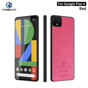 For Google Pixel 4 PINWUYO Pin Rui Series Classical Leather Texture PC + TPU Waterproof  Anti-fall All-inclusive Protective Case Shell(Red)
