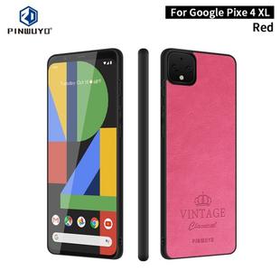 For Google Pixel 4 XL PINWUYO Pin Rui Series Classical Leather Texture PC + TPU Waterproof  Anti-fall All-inclusive Protective Case Shell(Red)