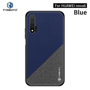 For Huawei Nova 6 PINWUYO Rong Series  Shockproof PC + TPU+ Chemical Fiber Cloth Protective Case(Blue)