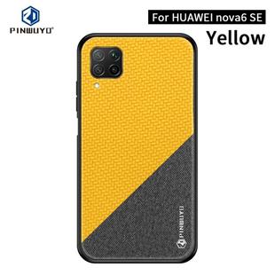 For Huawei Nova 6 SE PINWUYO Rong Series  Shockproof PC + TPU+ Chemical Fiber Cloth Protective Case(Yellow)