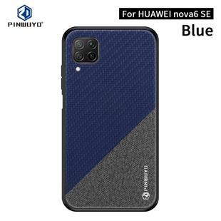 For Huawei Nova 6 SE PINWUYO Rong Series  Shockproof PC + TPU+ Chemical Fiber Cloth Protective Case(Blue)