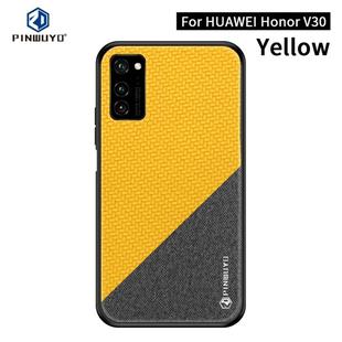 For Huawei Honor V30 / V30 Pro PINWUYO Rong Series  Shockproof PC + TPU+ Chemical Fiber Cloth Protective Case(Yellow)