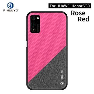 For Huawei Honor V30 / V30 Pro PINWUYO Rong Series  Shockproof PC + TPU+ Chemical Fiber Cloth Protective Case(Red)