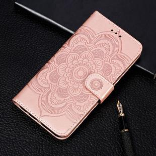 For Galaxy S20 Ultra Mandala Embossing Pattern Horizontal Flip Leather Case with Holder & Card Slots & Wallet & Photo Frame & Lanyard(Rose Gold)