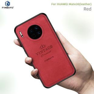 For Huawei Mate 30 5G (Leather) PINWUYO Zun Series PC + TPU + Skin Waterproof Anti-fall All-inclusive Protective Case(Red)