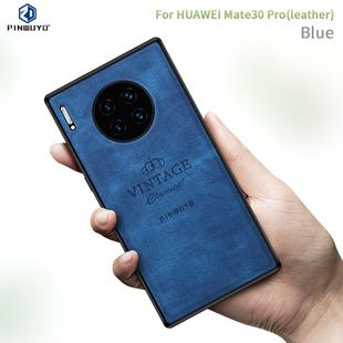 For Huawei Mate 30 Pro 5G (Leather) PINWUYO Zun Series PC + TPU + Skin Waterproof Anti-fall All-inclusive Protective Case(Blue)