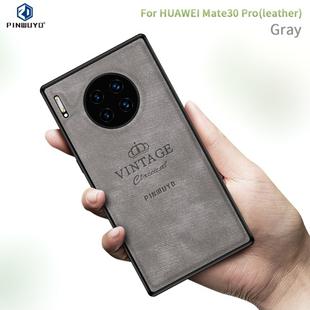 For Huawei Mate 30 Pro 5G (Leather) PINWUYO Zun Series PC + TPU + Skin Waterproof Anti-fall All-inclusive Protective Case(Gray)