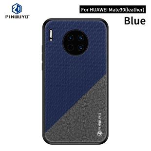 For Huawei Mate 30 5G (Leather) PINWUYO Rong Series Shockproof PC + TPU+ Chemical Fiber Cloth Protective Cover(Blue)