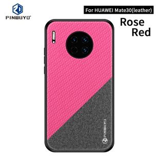 For Huawei Mate 30 5G (Leather) PINWUYO Rong Series Shockproof PC + TPU+ Chemical Fiber Cloth Protective Cover(Red)