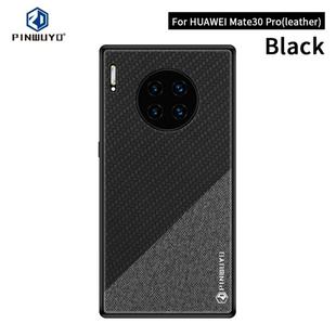 For Huawei Mate 30 Pro 5G (Leather) PINWUYO Rong Series Shockproof PC + TPU+ Chemical Fiber Cloth Protective Cover(Black)