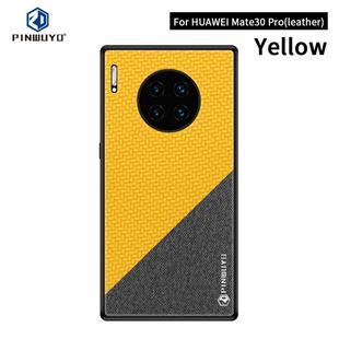 For Huawei Mate 30 Pro 5G (Leather) PINWUYO Rong Series Shockproof PC + TPU+ Chemical Fiber Cloth Protective Cover(Yellow)