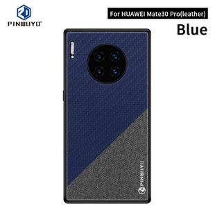 For Huawei Mate 30 Pro 5G (Leather) PINWUYO Rong Series Shockproof PC + TPU+ Chemical Fiber Cloth Protective Cover(Blue)