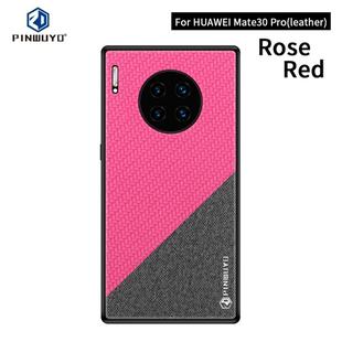 For Huawei Mate 30 Pro 5G (Leather) PINWUYO Rong Series Shockproof PC + TPU+ Chemical Fiber Cloth Protective Cover(Red)