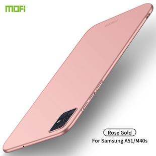 For Galaxy A51 MOFI Frosted PC Ultra-thin Hard Case(Rose Gold)