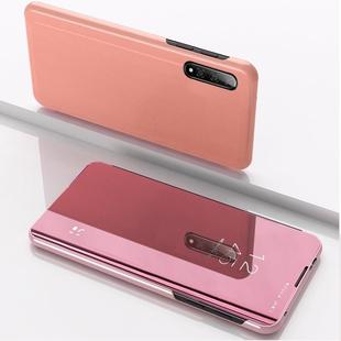 For Xiaomi Mi 10 / 10 Pro Plated Mirror Horizontal Flip Leather Case with Holder(Rose Gold)