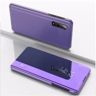 For Xiaomi Mi 10 / 10 Pro Plated Mirror Horizontal Flip Leather Case with Holder(Purple Blue)