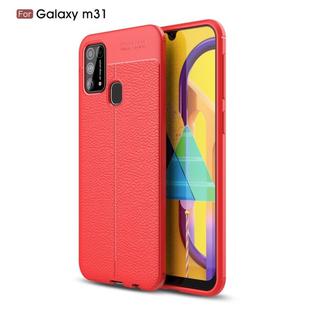 For Galaxy M31 Litchi Texture TPU Shockproof Case(Red)