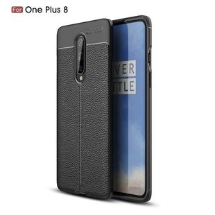 For OnePlus 8 Litchi Texture TPU Shockproof Case(Black)