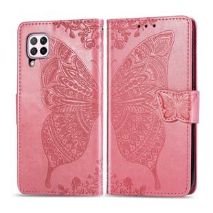 For Huawei Nova 6 SE Butterfly Love Flower Embossed Horizontal Flip Leather Case with Bracket / Card Slot / Wallet / Lanyard(Pink)