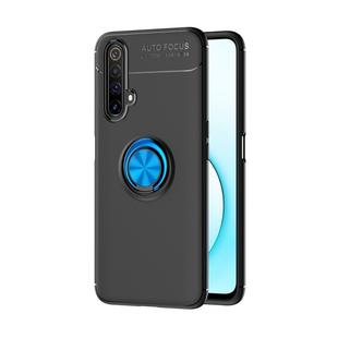 For OPPO Realme X50 Metal Ring Holder 360 Degree Rotating TPU Case(Black+Blue)