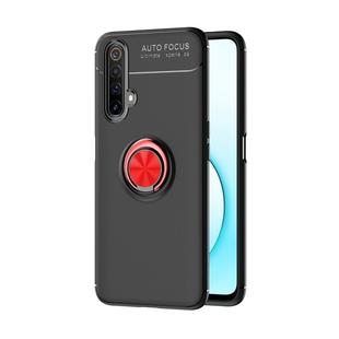 For OPPO Realme X50 Metal Ring Holder 360 Degree Rotating TPU Case(Black+Red)