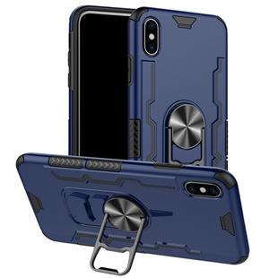 For iPhone XS Max Shockproof PC + TPU Protective Case with Beer Opener & Car Holder(Blue)