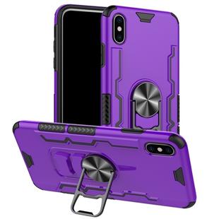 For iPhone XS Max Shockproof PC + TPU Protective Case with Beer Opener & Car Holder(Purple)