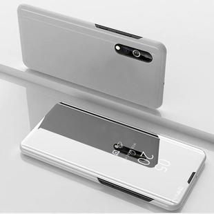 For Huawei Enjoy 10e Plated Mirror Horizontal Flip Leather Case with Holder(Silver)