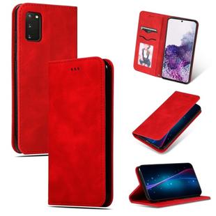 For Galaxy S20 Retro Skin Feel Business Magnetic Horizontal Flip Leather Case(Red)