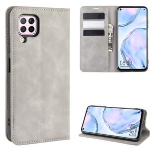 For Huawei nova 6 SE/ P40 Lite / nova 7i Retro-skin Business Magnetic Suction Leather Case with Holder & Card Slots & Wallet(Grey)