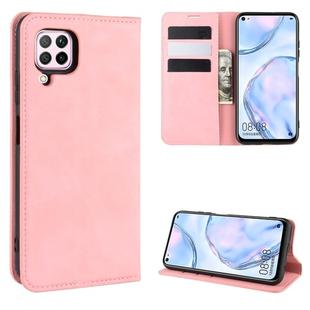 For Huawei nova 6 SE/ P40 Lite / nova 7i Retro-skin Business Magnetic Suction Leather Case with Holder & Card Slots & Wallet(Pink)