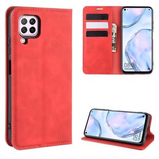 For Huawei nova 6 SE/ P40 Lite / nova 7i Retro-skin Business Magnetic Suction Leather Case with Holder & Card Slots & Wallet(Red)