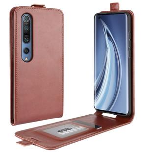 For Xiaomi Mi 10 R64 Texture Single Vertical Flip Leather Protective Case with Card Slots & Photo Frame(Brown)