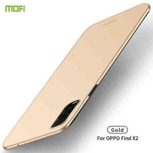 For OPPO Find X2 MOFI Frosted PC Ultra-thin Hard Case(Gold)
