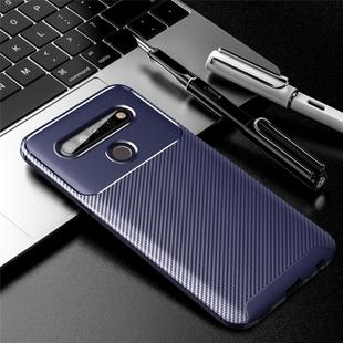 For LG K61 Carbon Fiber Texture Shockproof TPU Case(Blue)