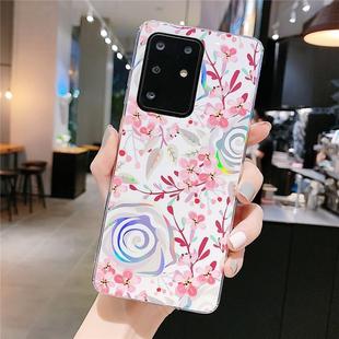 For Galaxy S20 Ultra Colorful Laser Flower Series IMD TPU Mobile Phone Case(Lyre Coral   KL4)