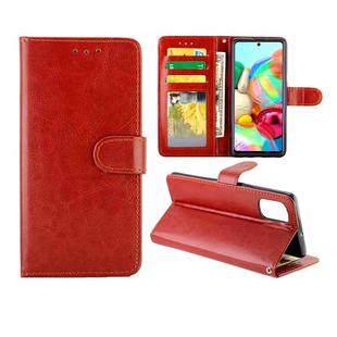 For Galaxy A71 Crazy Horse Texture Leather Horizontal Flip Protective Case with Holder & Card Slots & Wallet & Photo Frame(Brown)