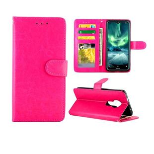 For Nokia 7.2 Crazy Horse Texture Leather Horizontal Flip Protective Case with Holder & Card Slots & Wallet & Photo Frame(Magenta)