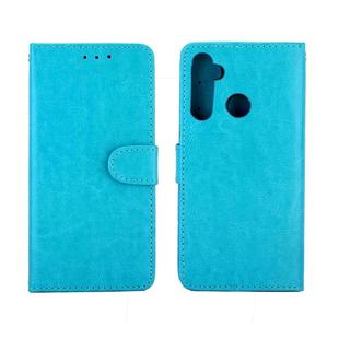 For OPPO Realme 5 Crazy Horse Texture Leather Horizontal Flip Protective Case with Holder & Card Slots & Wallet & Photo Frame(Baby Blue)